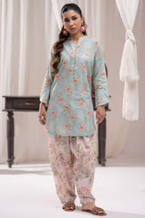 Daily Pret By Dor Stitched Co Ords Printed Vol-03 Suit-DPEC3-01-Sky Blue