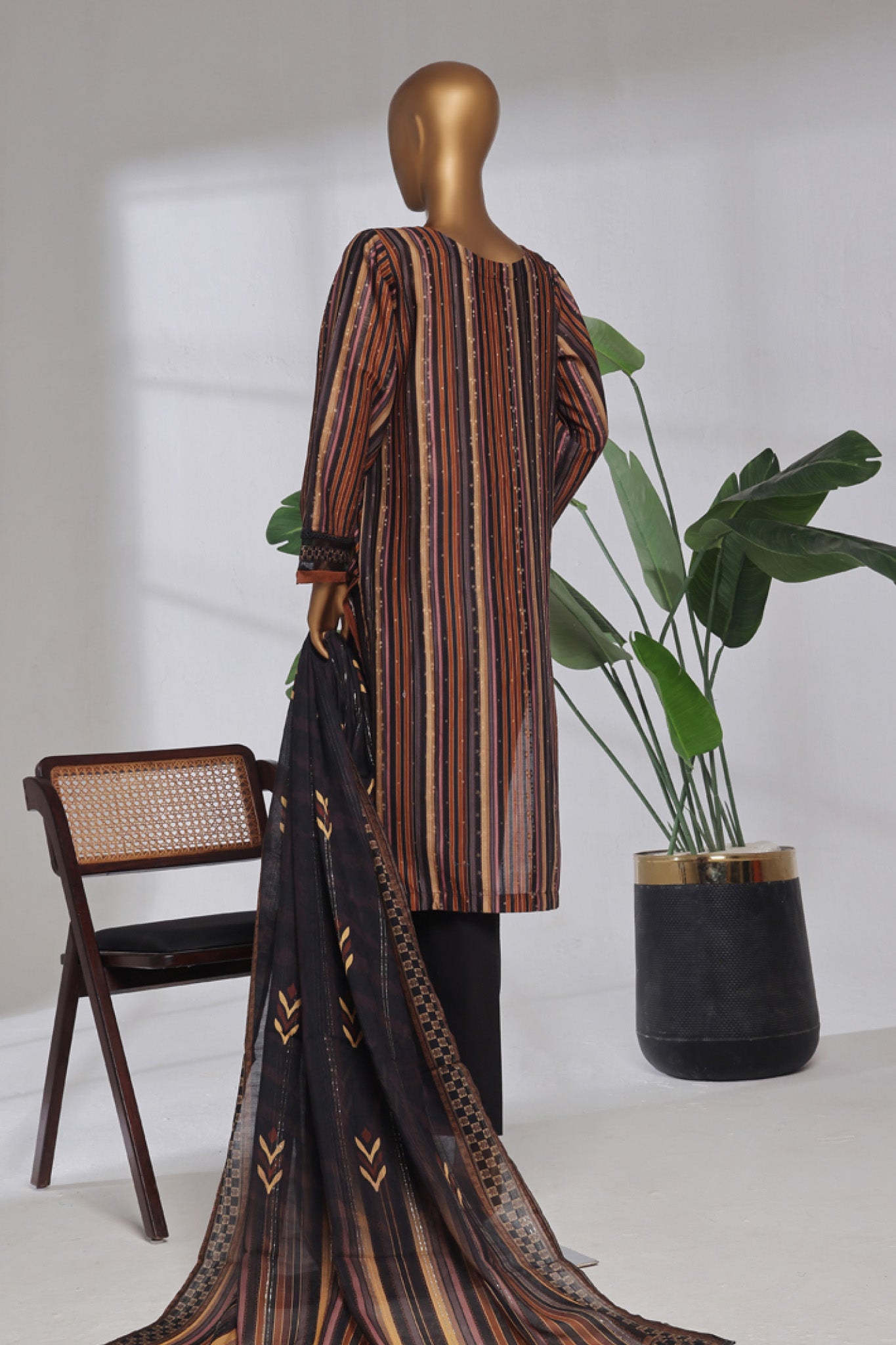 Damask By HZ Stitched 3 Piece Prints Jacquard Collection'2025-DPJ-036-Multi