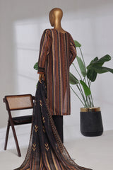 Damask By HZ Stitched 3 Piece Prints Jacquard Collection'2025-DPJ-036-Multi