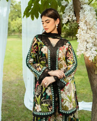 Gul Bahar By Inara Stitched 3 Piece Summer Suit-HIBISCUS DR-01