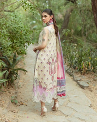Gul Bahar By Inara Stitched 3 Piece Summer Suit-IVORY DR-02