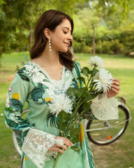 Gul Bahar By Inara Stitched 3 Piece Summer Suit-TROPICAL GARGEN DR-05