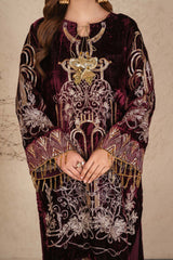 Aayra Stitched Winter Collection'2025-AY1154 - Velvet Suit 3Pc