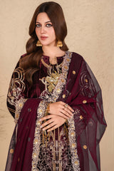 Aayra Stitched Winter Collection'2025-AY1154 - Velvet Suit 3Pc