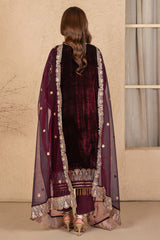 Aayra Stitched Winter Collection'2025-AY1154 - Velvet Suit 3Pc