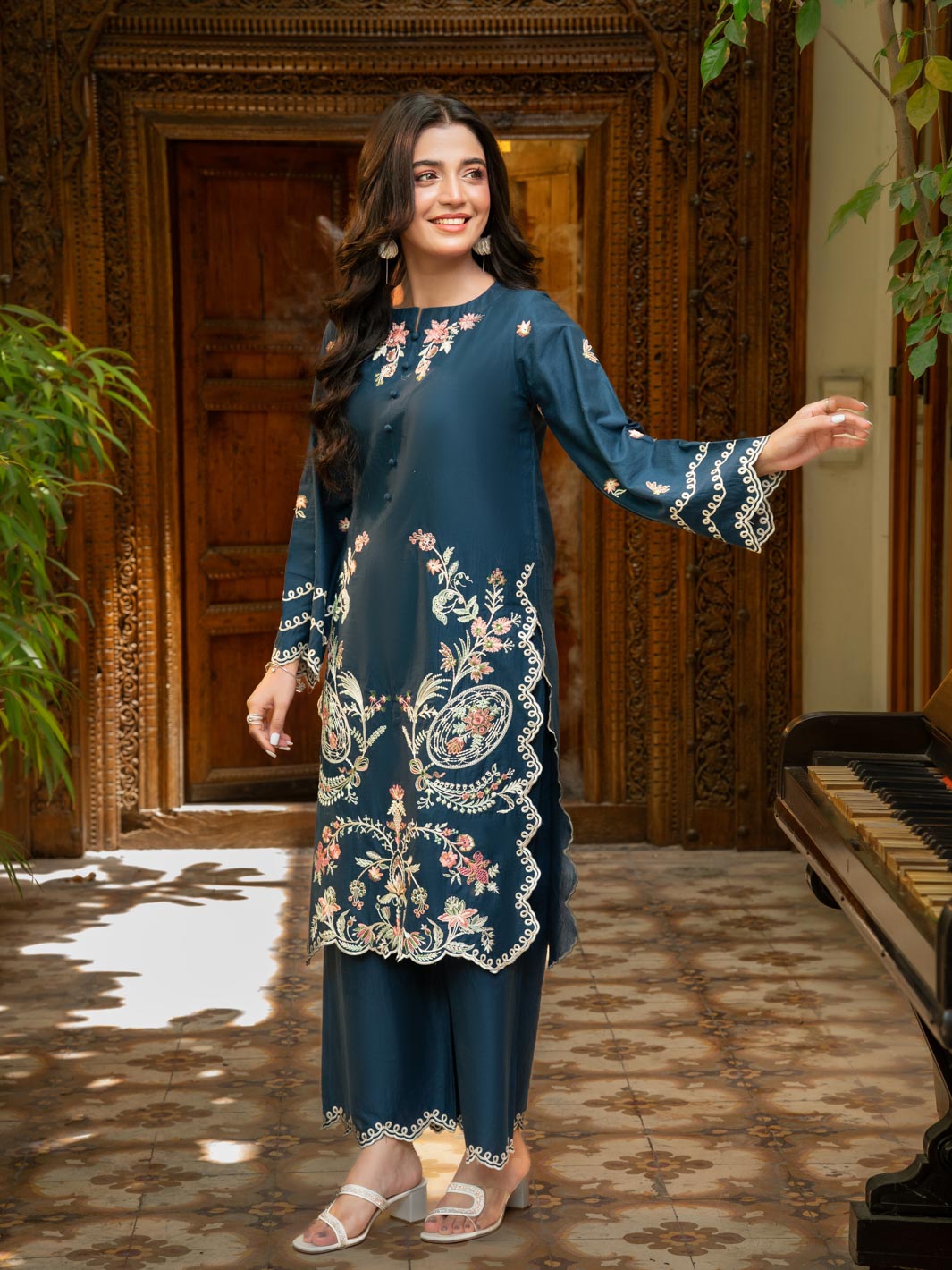 Tng By Md Stitched Collection-Neel Kamal (Navy Blue)