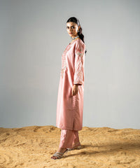 Zarqash By Kross Kulture Stitched 2PC - Raw Silk Suit Suit-0001767-XSM-PNK