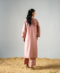 Zarqash By Kross Kulture Stitched 2PC - Raw Silk Suit Suit-0001767-XSM-PNK