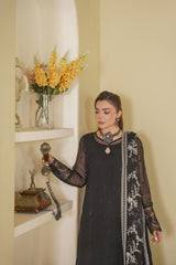 Aayra Stitched 3 Piece Luxury Formals Suit-FF004FP1-BLK