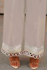 Flora By Zaaviay Stitched White Scallops Culottes