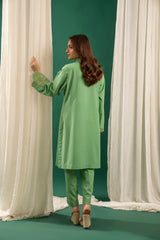 Basics By Zouj Stitched Co Ords Emb S/S Collection'2025-Green