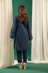 Basics By Zouj Stitched Co Ords Emb S/S Collection'2025-Navy Blue