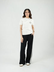 Mercato Round Neck White Shirt