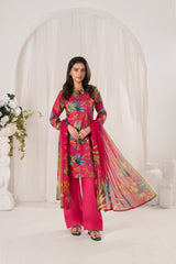 Feathers Unstitched 3 Piece Digital Printed Lawn Summer Suit-MIRVYN-FT701