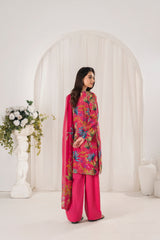 Feathers Unstitched 3 Piece Digital Printed Lawn Summer Suit-MIRVYN-FT701