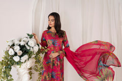 Feathers Unstitched 3 Piece Digital Printed Lawn Summer Suit-MIRVYN-FT701