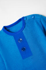 Little Bundles Stitched Kids Suit-Blue Romper Set