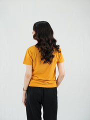 Mercato Round Neck Mustard Shirt