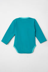 Little Bundles Stitched Kids Suit-Turquoise Romper