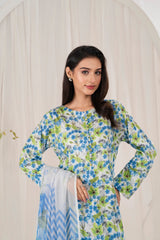 Feathers Unstitched 3 Piece Digital Printed Lawn Summer Suit-CHROMEX-FT706