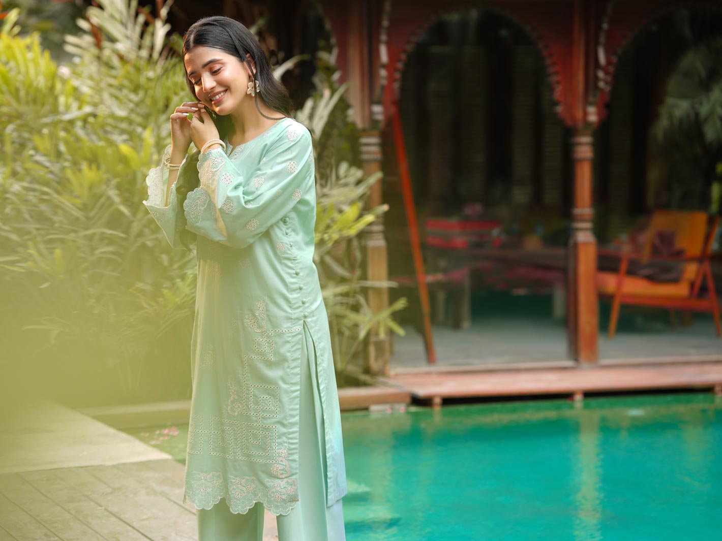 Tng By Md Stitched Collection-Baharaan (Aquamarin)