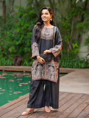 Tng By Md Stitched Collection-Noor E Shab | 2 Piece | Printed | Black