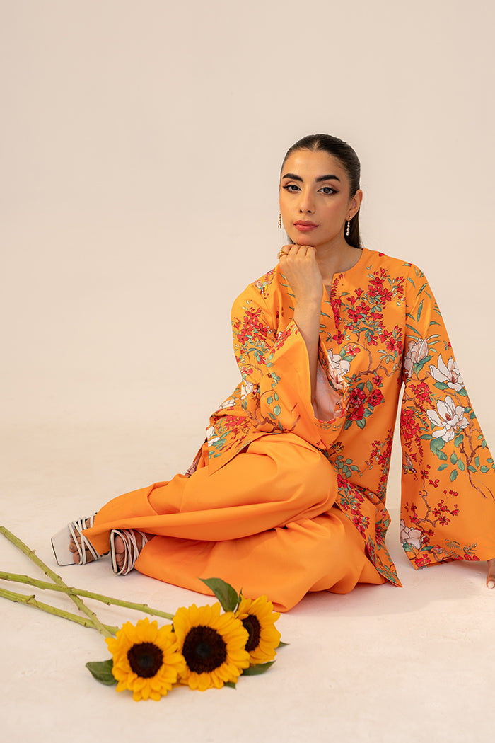 Fleur Co Ords By Sheenora Stitched 2 Piece Lawn Silk Collection'2025-Marigold