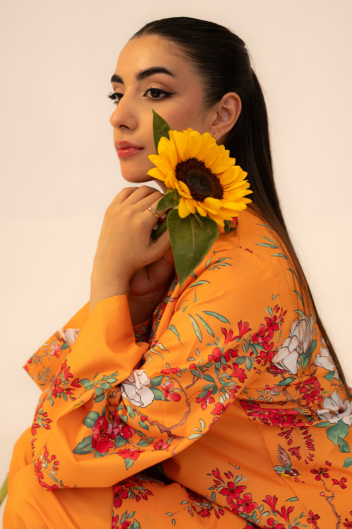 Fleur Co Ords By Sheenora Stitched 2 Piece Lawn Silk Collection'2025-Marigold