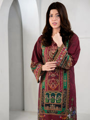 Tng By Md Stitched 3 Piece-Gulposh | 3 Piece | Printed | Maroon
