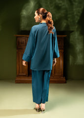 Nairah Co Ords Summer Solids Suit-Turquoise Dream