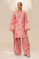 Fleur Co Ords By Sheenora Stitched 2 Piece Lawn Silk Collection'2025-PINK PARADISE