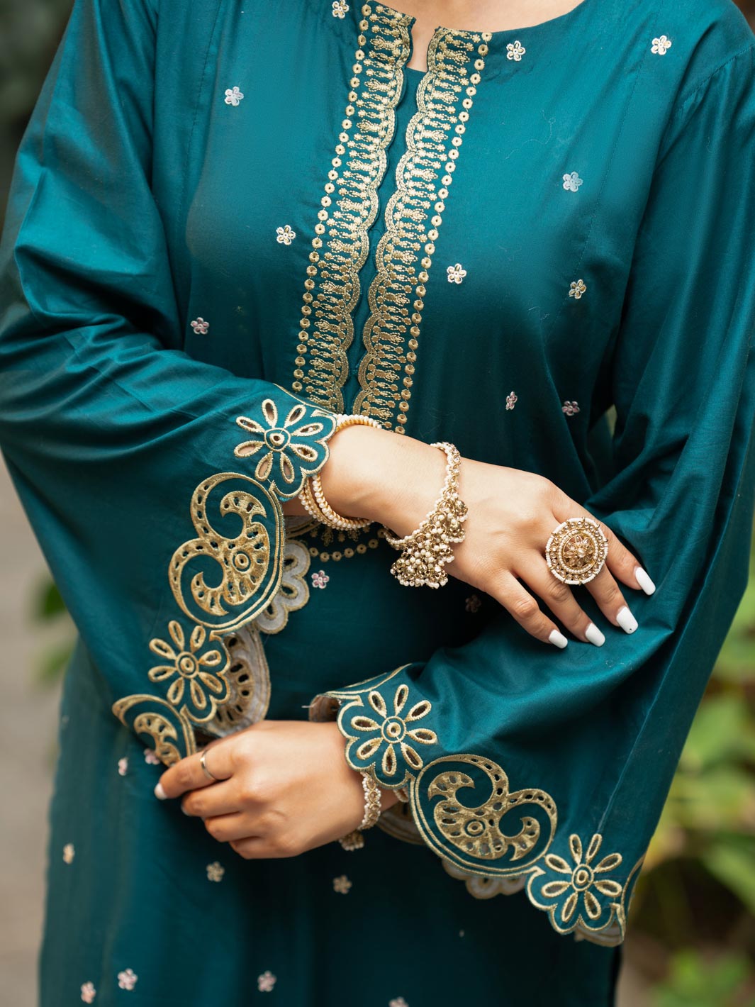 Tng By Md Stitched Collection-Zamrud (Teal)