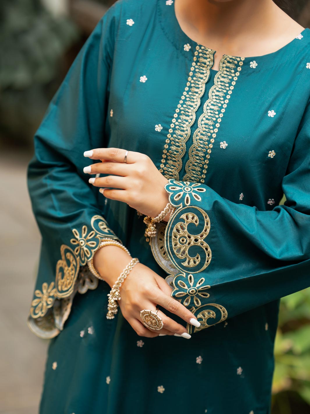 Tng By Md Stitched Collection-Zamrud (Teal)