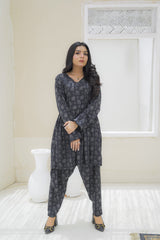 Black And White By Tehzeeb Threads Ethnic Contrast 2-Piece Printed Cotton