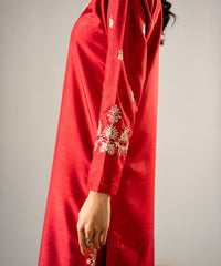 Zarqash By Kross Kulture Stitched 2PC - Raw Silk Suit Collection'2025-0001873-XSM-RED