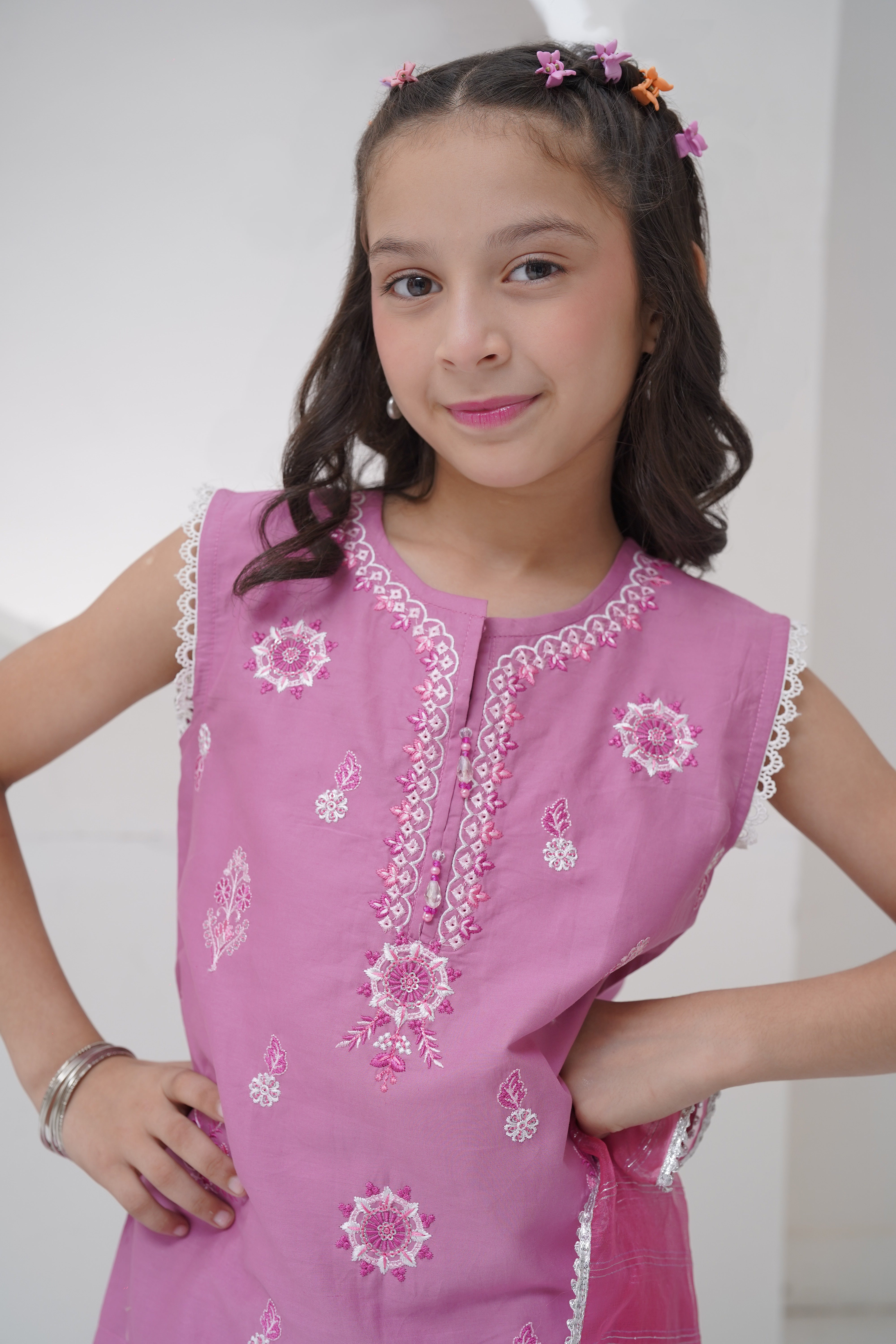 Mahroo Stitched 3 Piece Formals Kids Collection'2025-GS-EMB-002