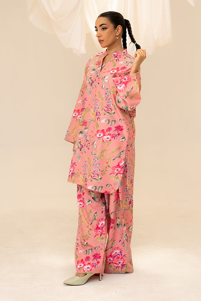 Fleur Co Ords By Sheenora Stitched 2 Piece Lawn Silk Collection'2025-PINK PARADISE