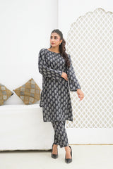 Black And White By Tehzeeb Threads Classic Moonlit 2-Piece Printed Cotton