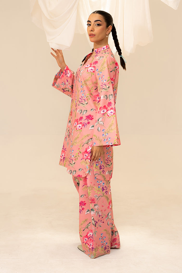 Fleur Co Ords By Sheenora Stitched 2 Piece Lawn Silk Collection'2025-PINK PARADISE