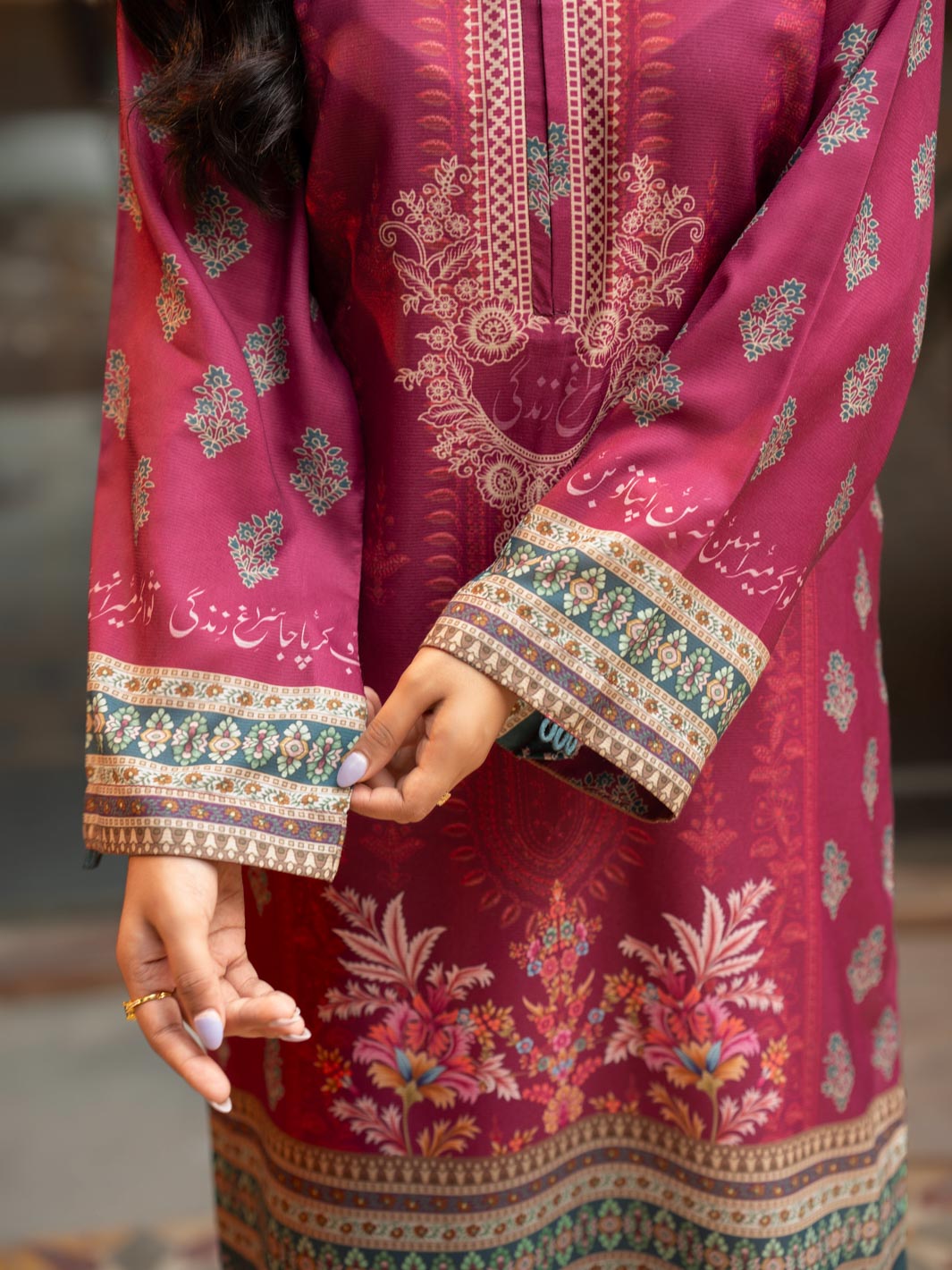 Tng By Md Stitched Collection-Zareen | 2 Piece |Printed | Maroon