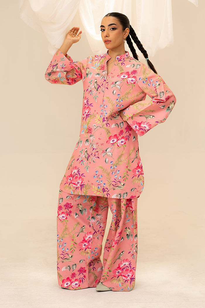 Fleur Co Ords By Sheenora Stitched 2 Piece Lawn Silk Collection'2025-PINK PARADISE