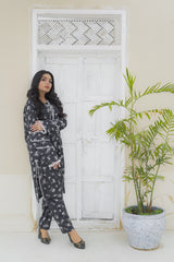 Black And White By Tehzeeb Threads Blooming Black  2-Piece Printed Cotton