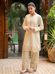 Tng By Md Stitched Collection-Shaffaf (Cream White)