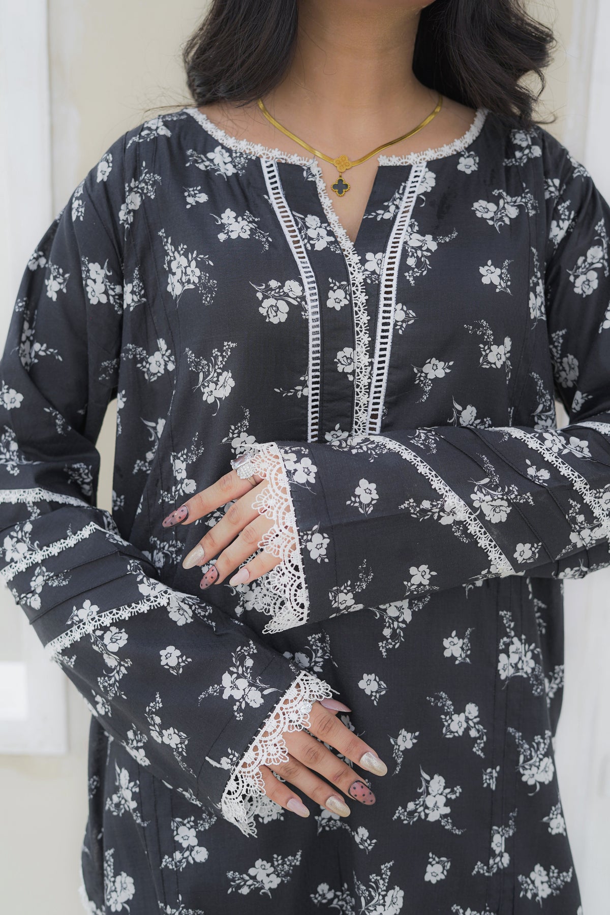 Black And White By Tehzeeb Threads Blooming Black  2-Piece Printed Cotton