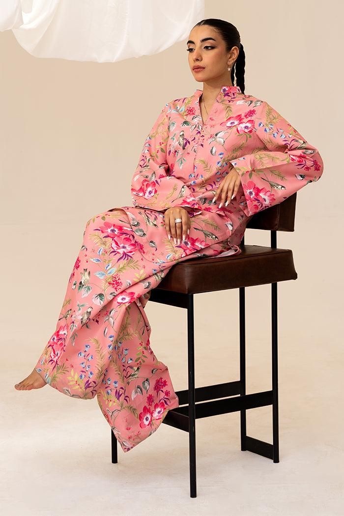 Fleur Co Ords By Sheenora Stitched 2 Piece Lawn Silk Collection'2025-PINK PARADISE