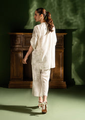 Nairah Co Ords Summer Solids Suit-Vanilla