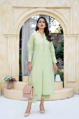 Arha Eman Stitched Winter Suit-Sage Edit â€“ 2 Piece Silk Coord
