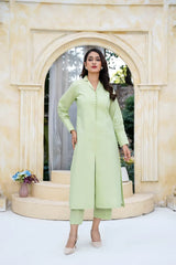 Arha Eman Stitched Winter Suit-Sage Edit â€“ 2 Piece Silk Coord
