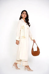 Arha Eman Stitched Winter Suit-Pearl Dust â€“ 2 piece Coord Ready to Wear