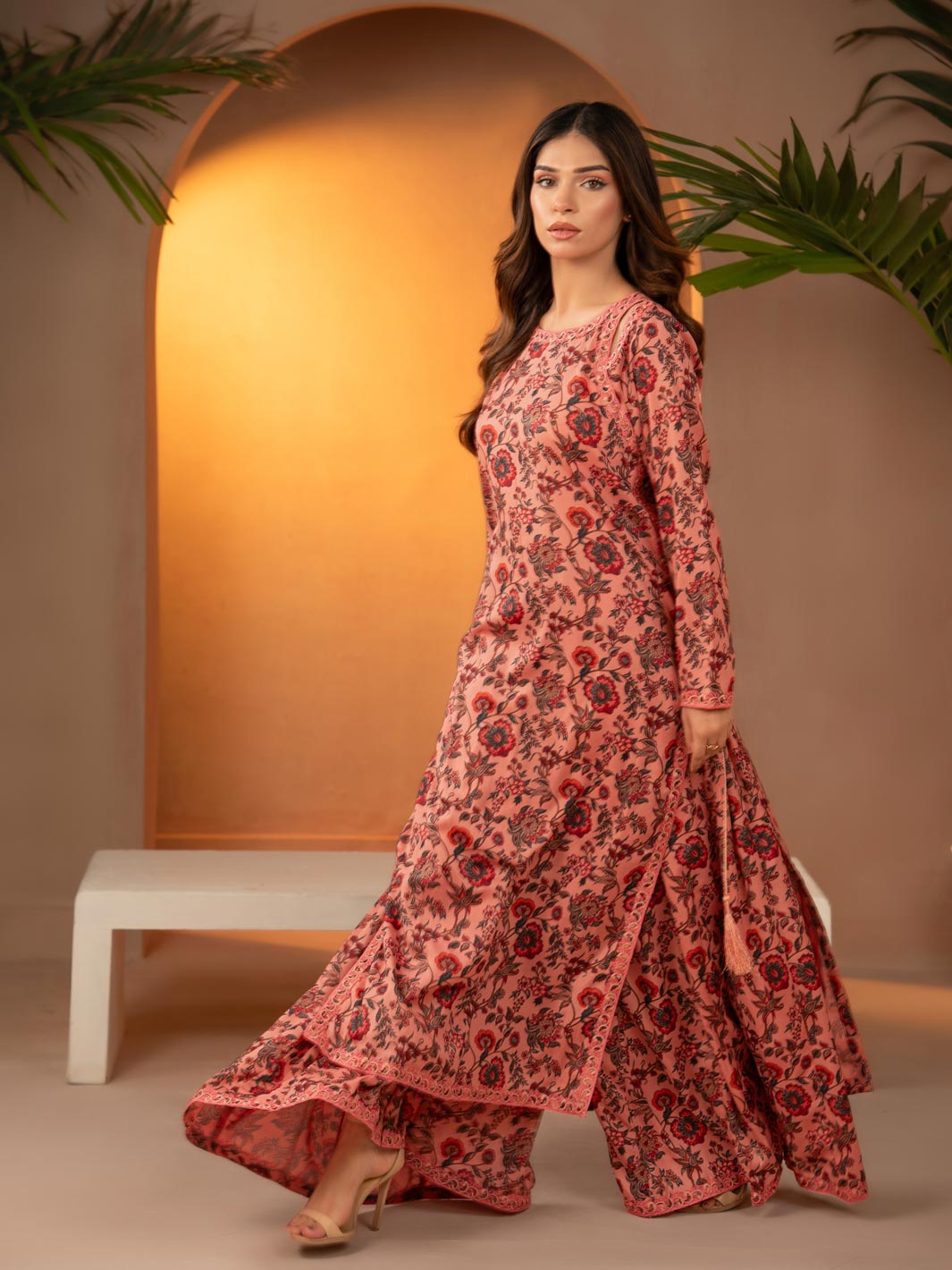 Tng By Md Stitched Collection-Sargoshi | Gharara | Pink